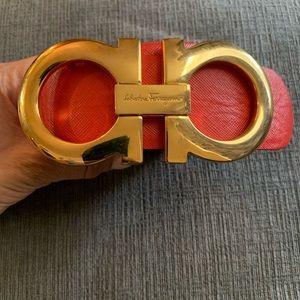 red ferragamo belt